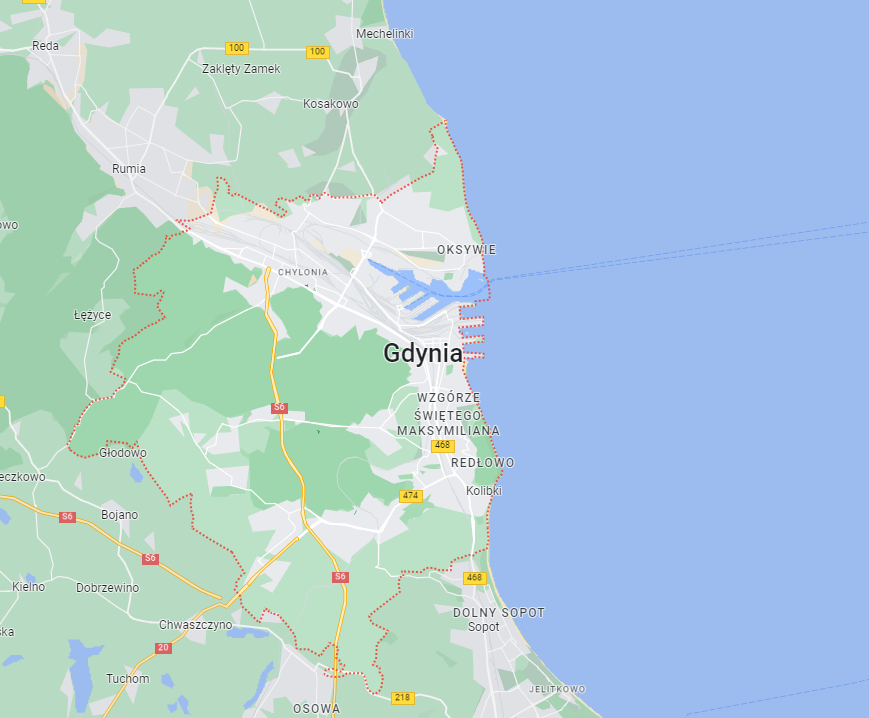 Mapa Gdyni